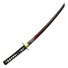 Red Wakizashi Sword- Short Katana - High Carbon Red Damascus Steel Japanese Sword- 30" - Battling Blades