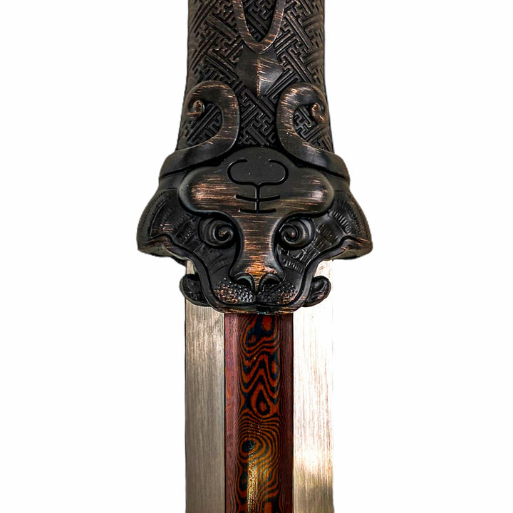 Chifu Sword- High Carbon Red Damascus Steel -Legendary Dragon Sword - 21"