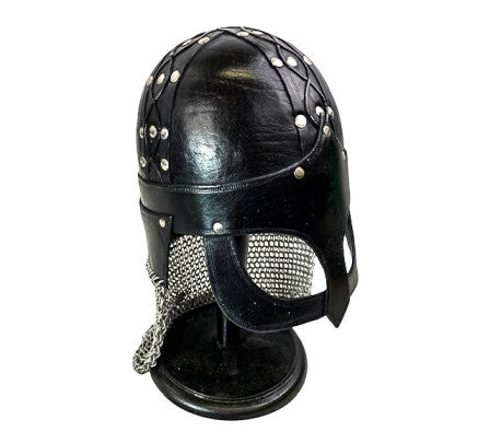 Viking Helmet- Leather- Gjermunbdu- Black