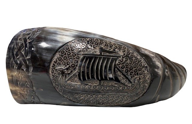 Viking Horn- Viking Ship Drinking Horn- 14 oz - Battling Blades