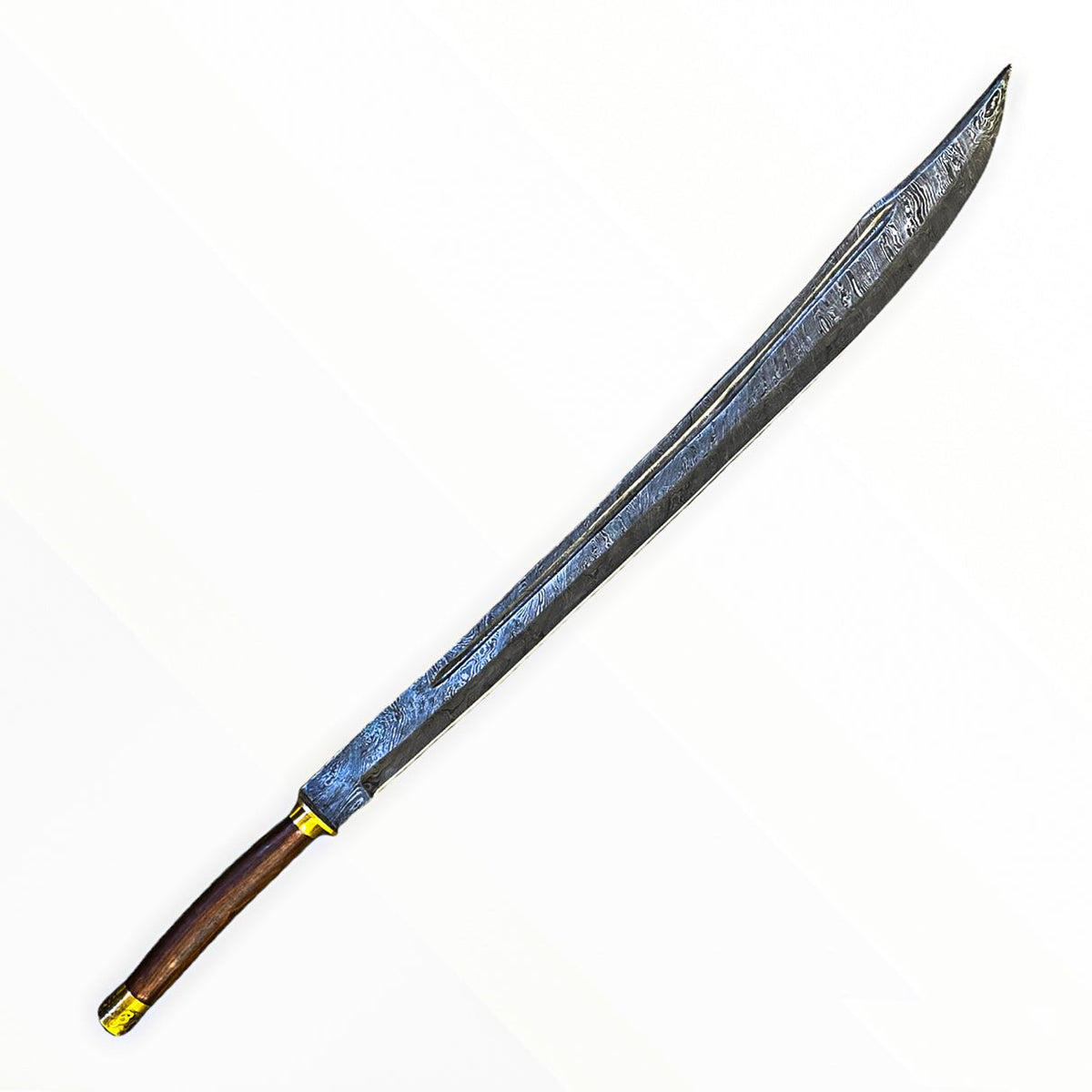 Falchion Sword- High Carbon Damascus Steel Sword- 38"- Curved Sword - Battling Blades