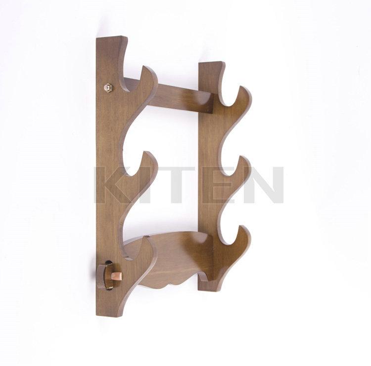 Three Sword Natural Wood Mount - Battling Blades